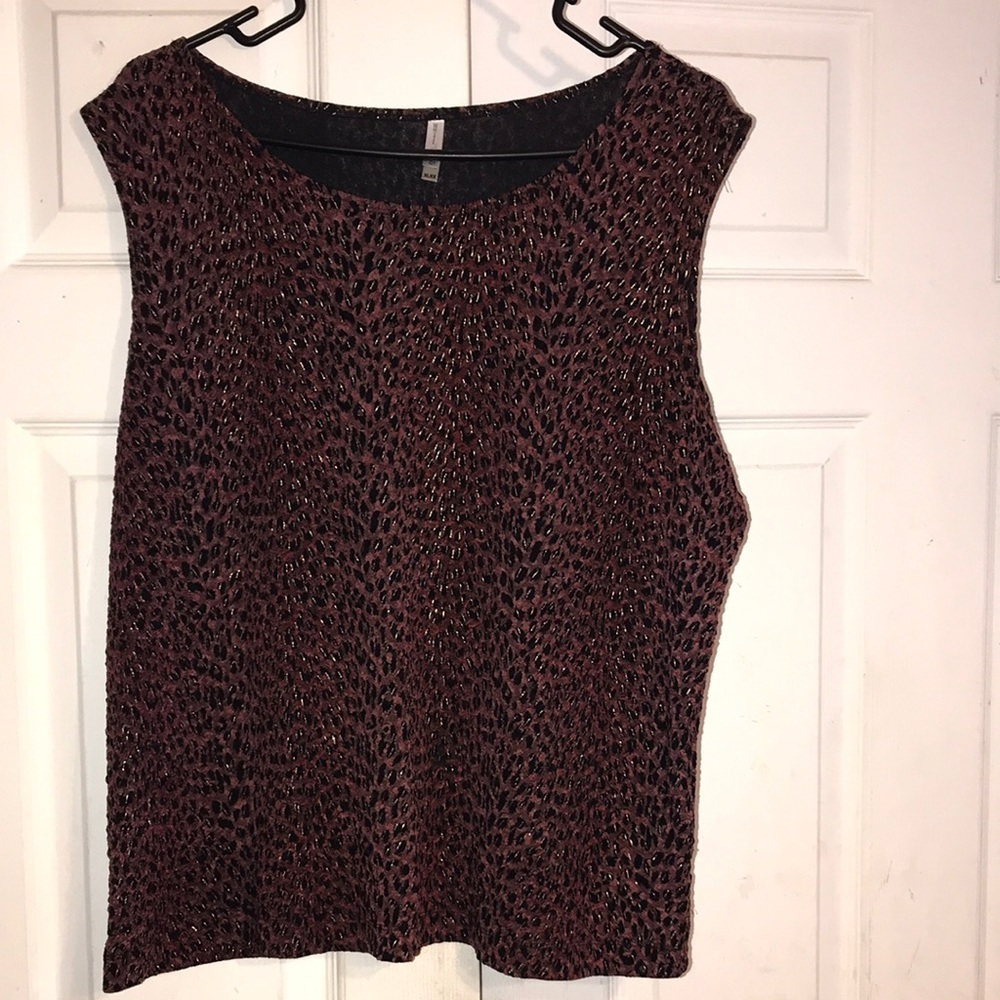 Women’s Leopard Print Metallic Top